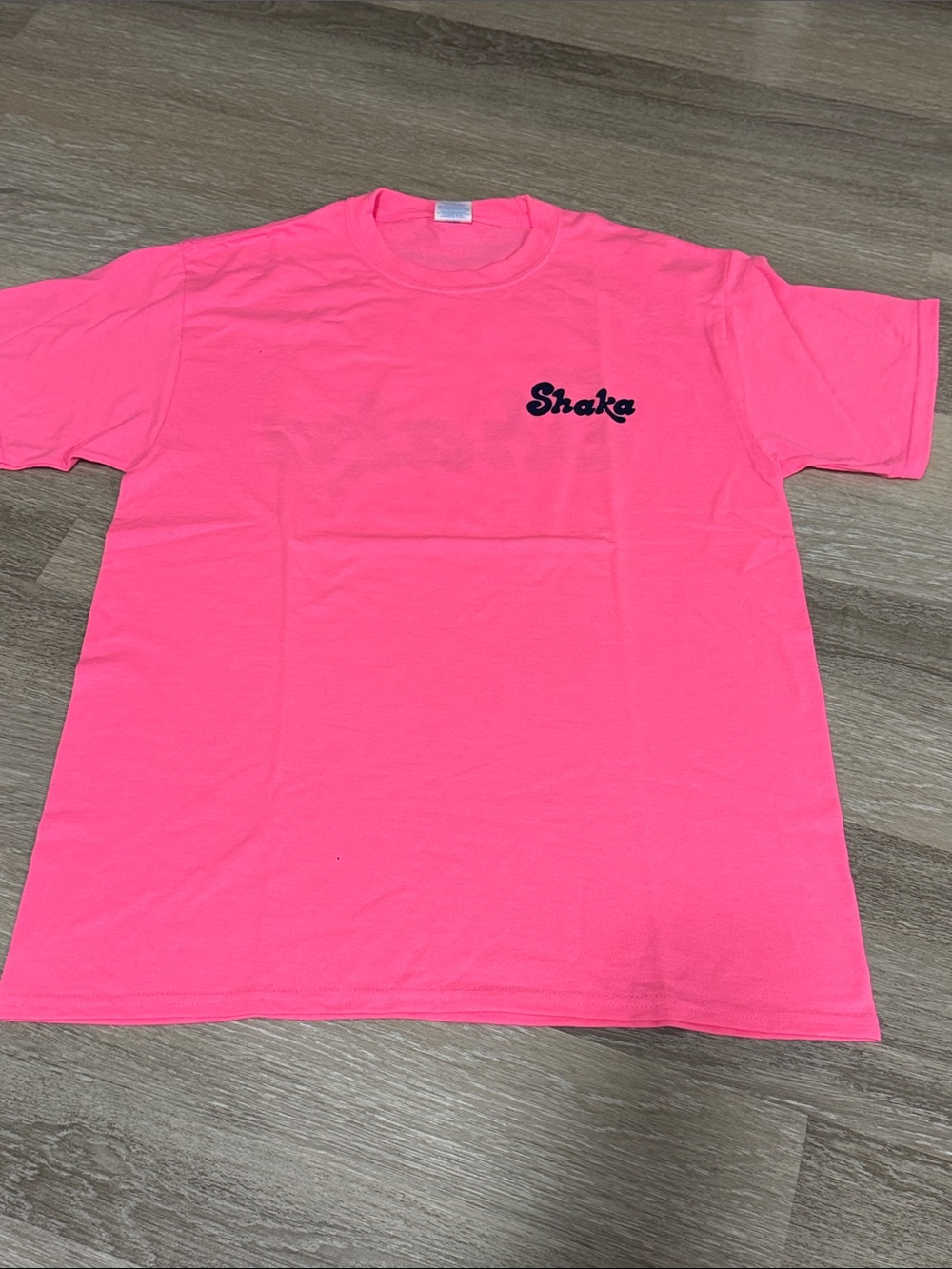 Neon Pink Shaka Crewneck T-Shirt